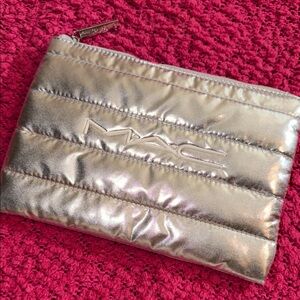 MAC Cosmetics Shimmering Gold Quilted Bag NWOT